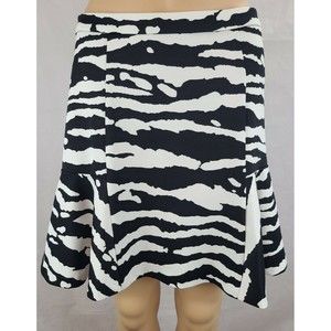 Michael Michael Kors Women's (4) Black and White Zebra Print Flare Skirt